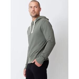 $135 Monrow Men’s Cotton Terry Pullover Hoodie - L - Green